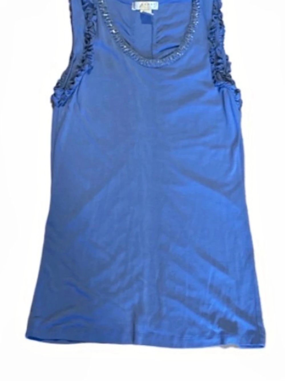 KENAR Beaded Trim tank top  in Blue Size Large Like New